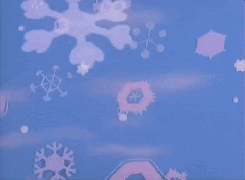 A gif of snow falling on a blue background.